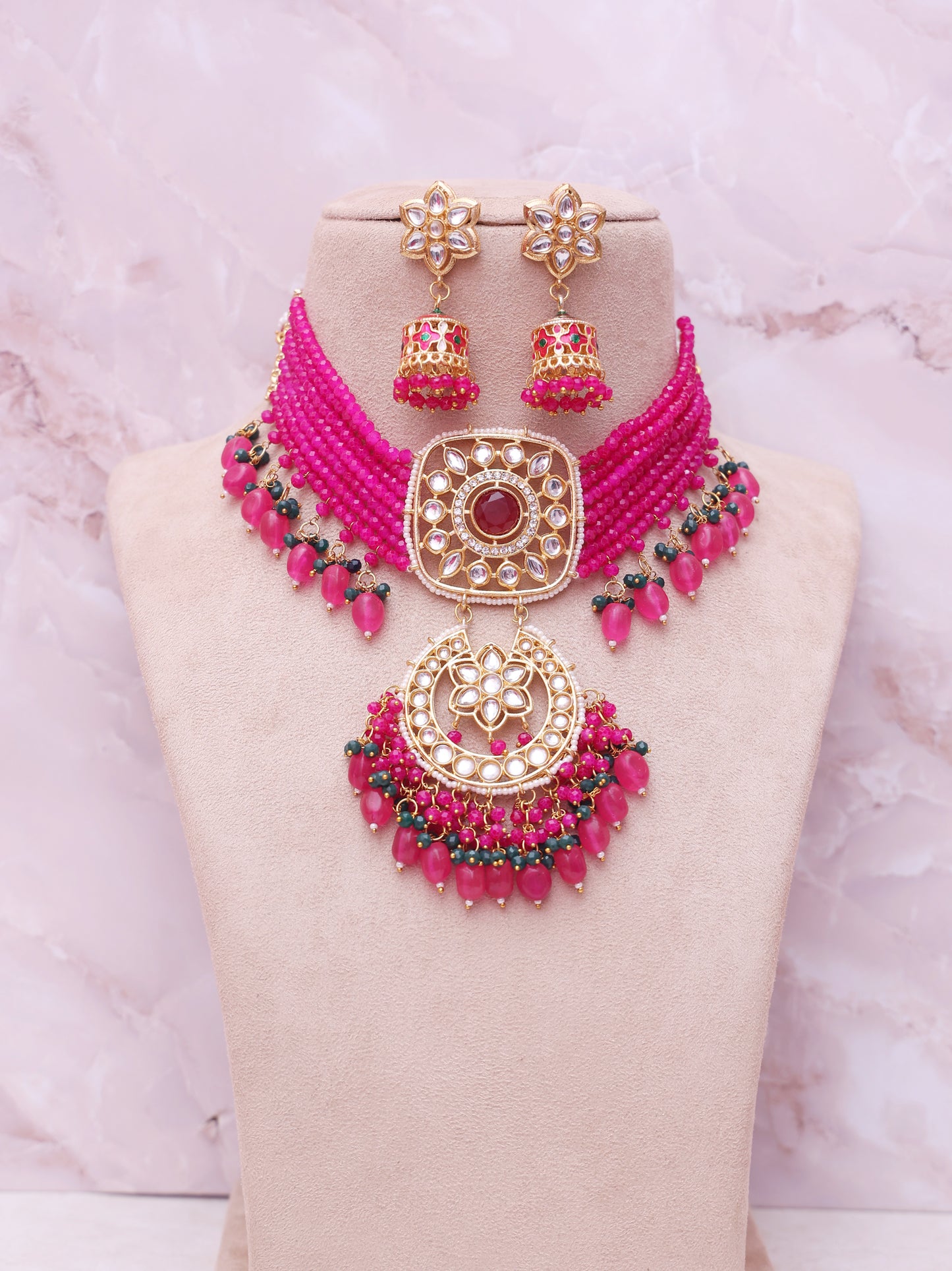 Pink Gagana Necklace Set