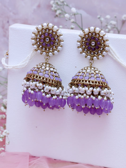 Lilac Ishita Jhumkis