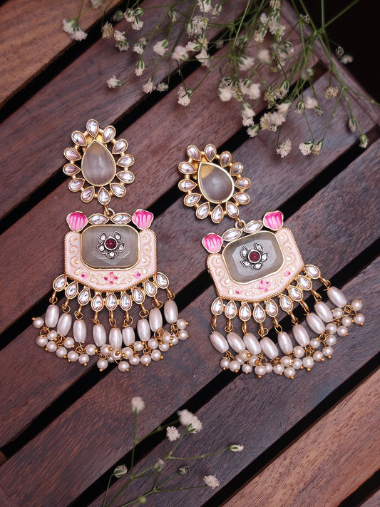 White Bhavna Designer Earrings