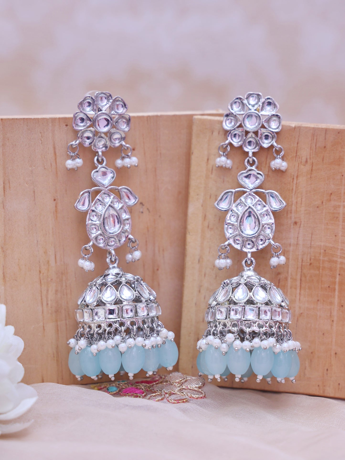 Turquoise Palak Jhumkis