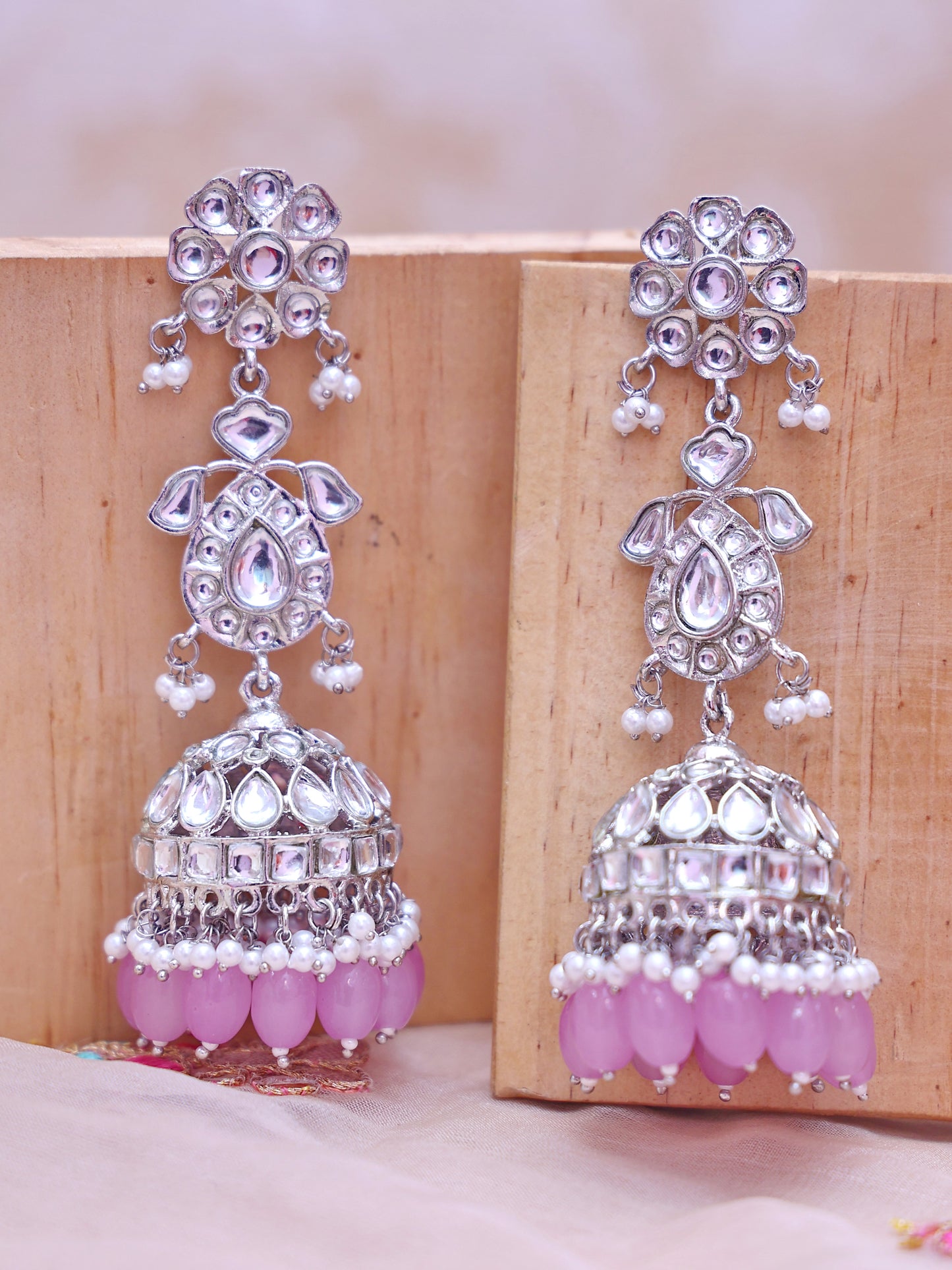 Lilac Palak Jhumkis