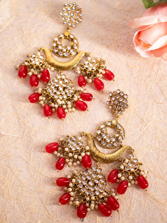 Red Shamanya Designer Earrings