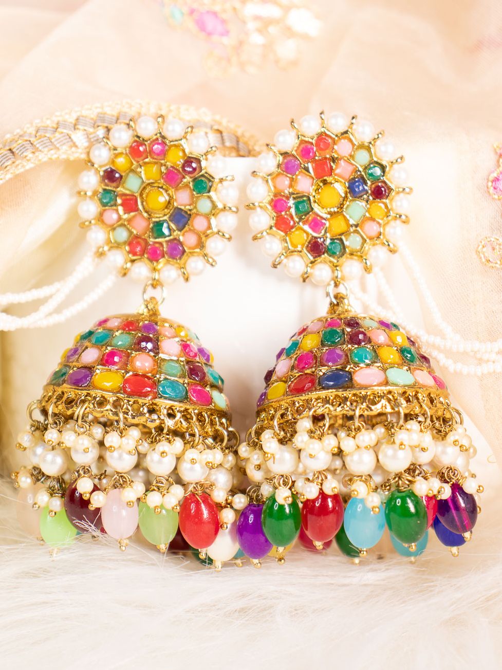 Multicolor Ishita Jhumkis