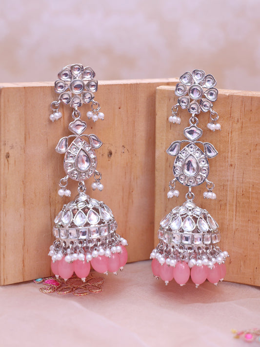 Baby Pink Palak Jhumkis