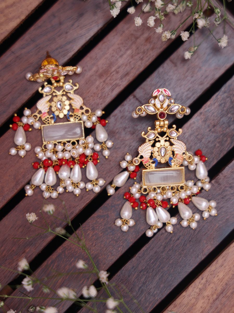 White Zilmil Designer Earrings