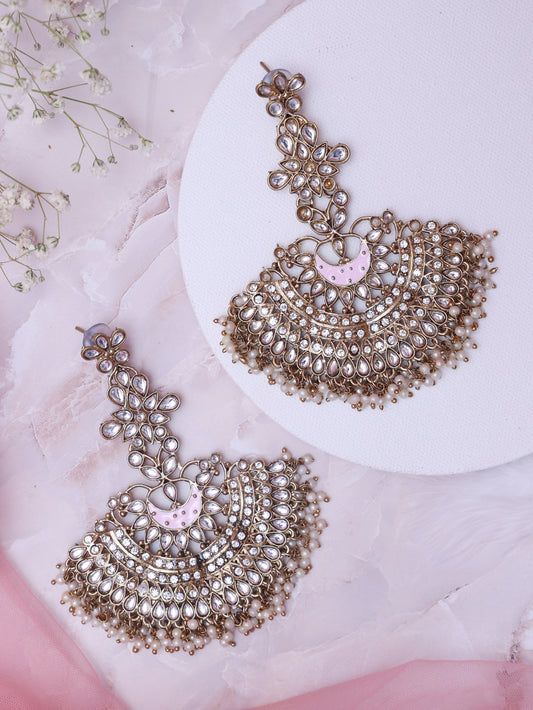 Baby Pink Kunti Chandbalis