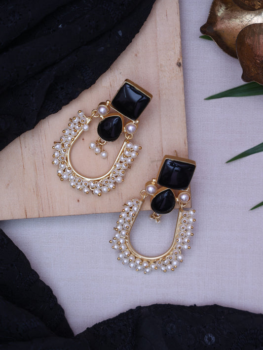 Black Farida Designer Earrings