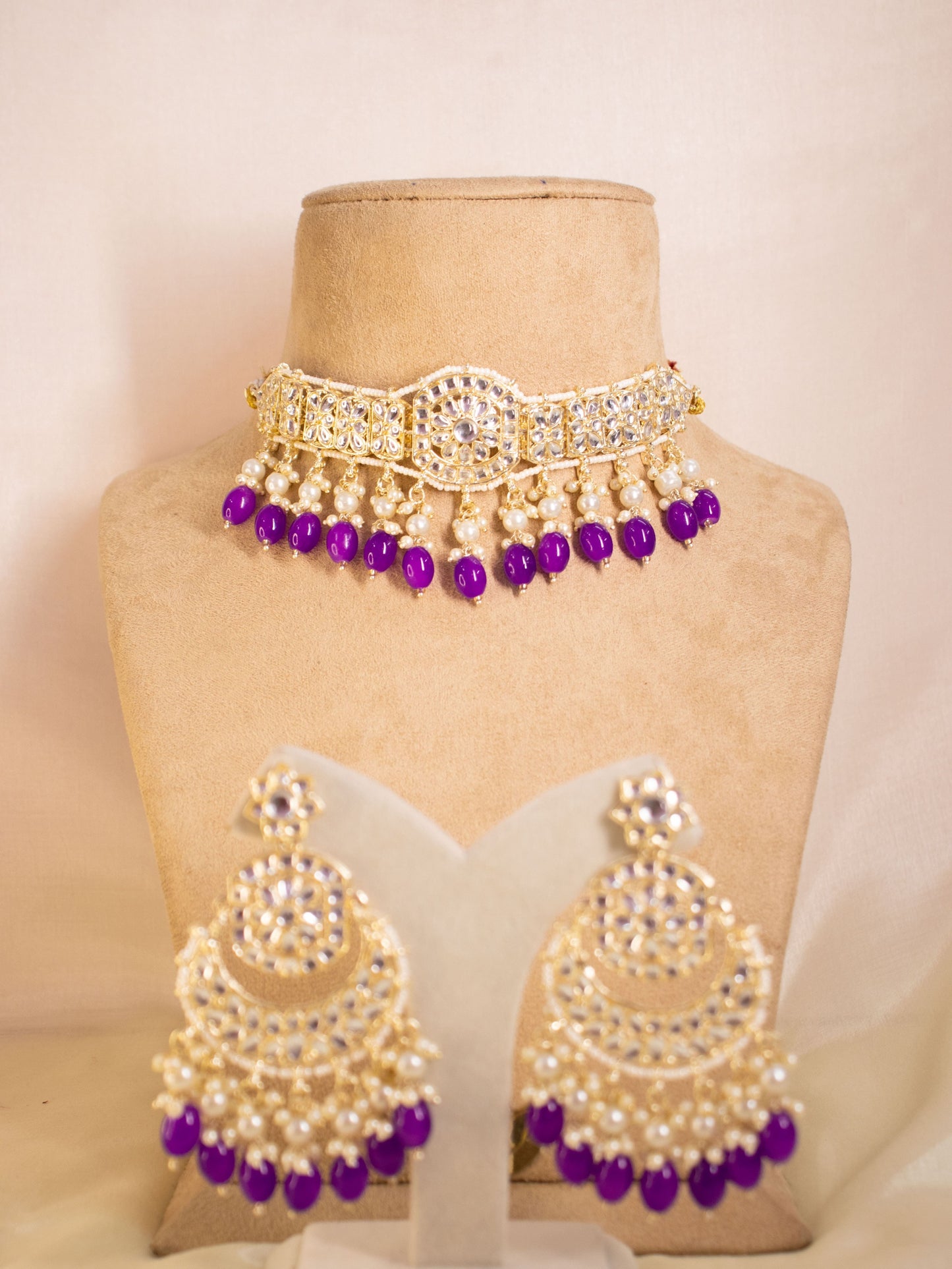 Purple Swara Necklace Set