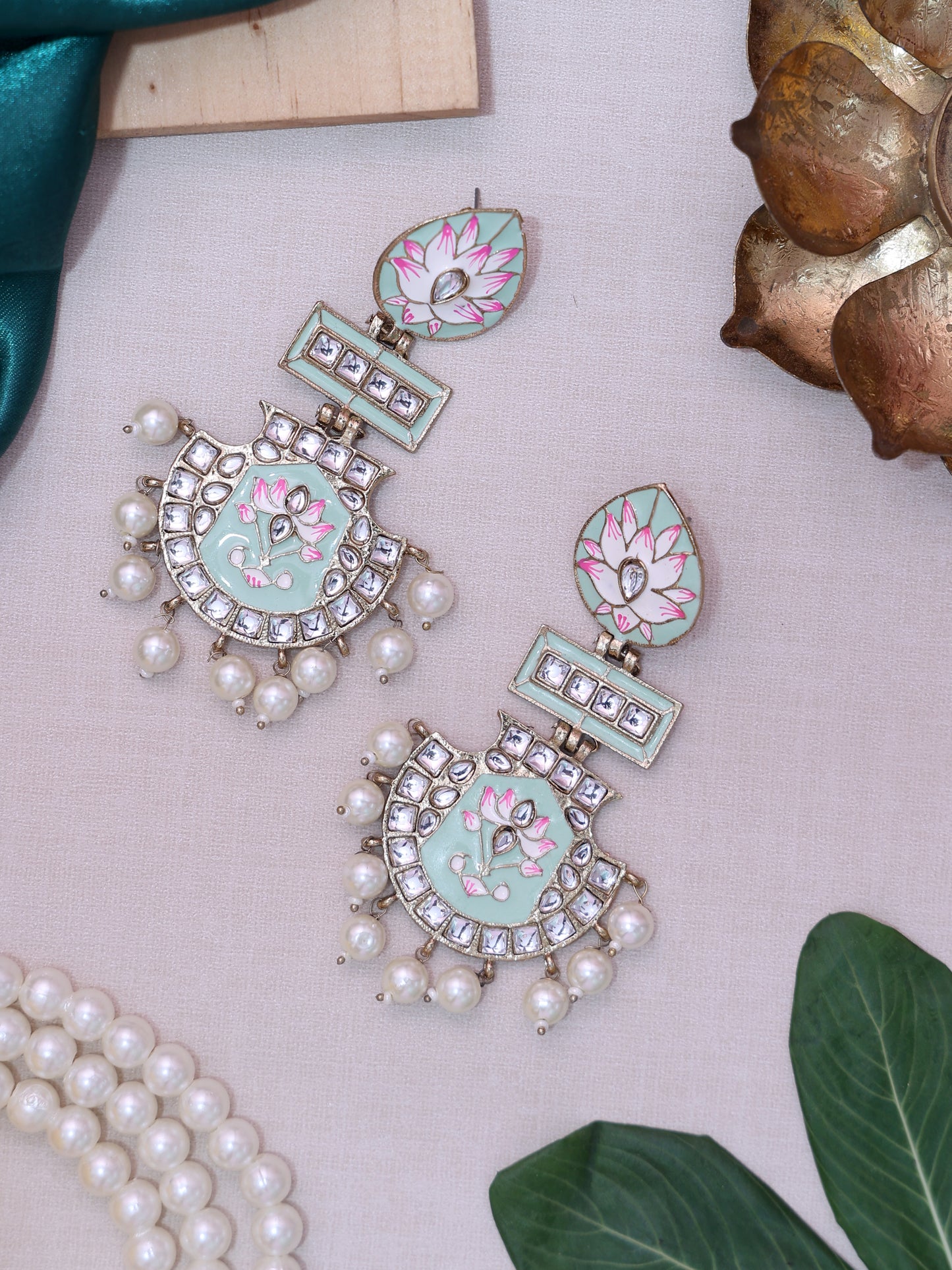 Mint Green Pankaja Designer Earrings