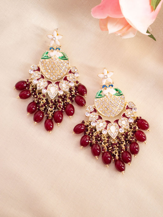 Maroon Saloni Designer Earrings