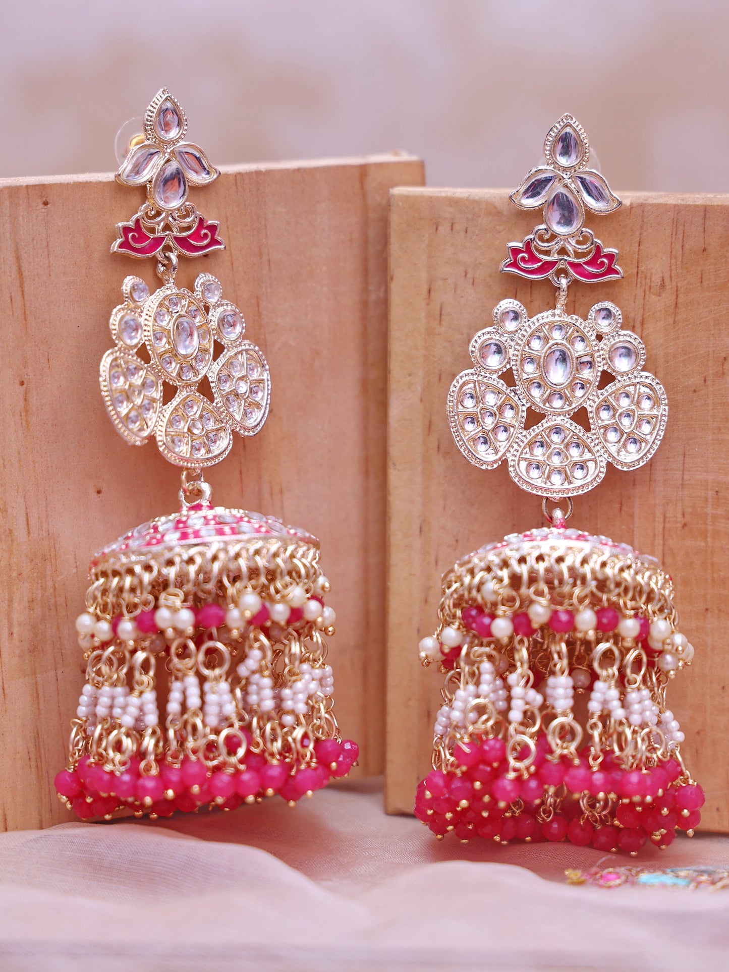 Pink Alizeh Jhumkis