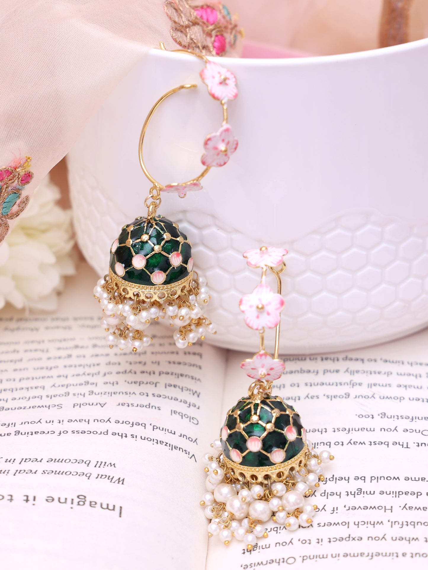 Emerald Green Sachi Jhumkis