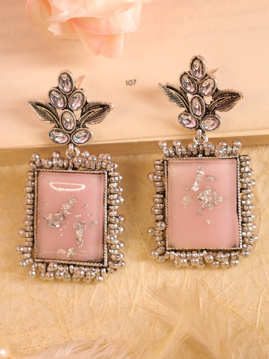 Pink Ananyayi Oxidized Earrings