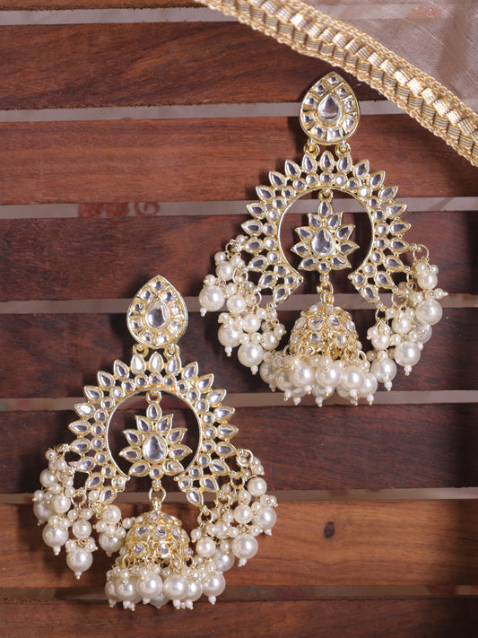 White Kaees Jhumkis