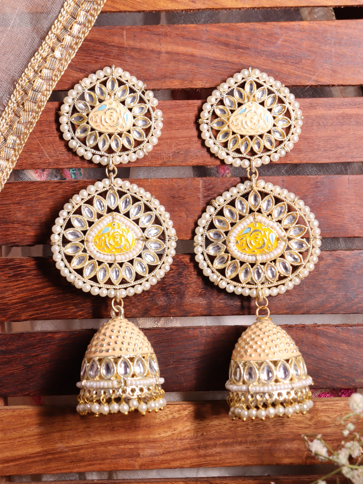 Yellow Shitala Jhumkis