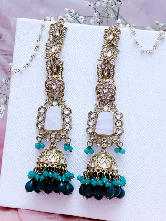 Sea Green Edita Jhumkis