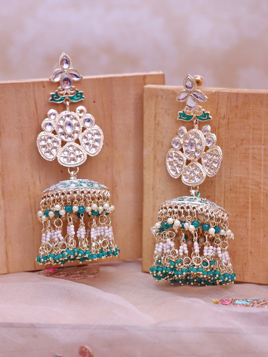 Green Alizeh Jhumkis