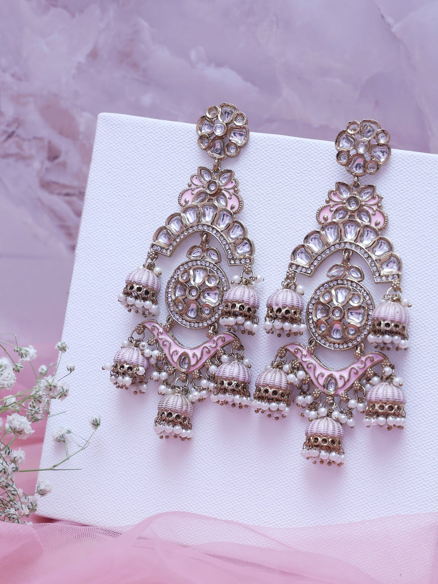 Baby Pink Vaagai Jhumkis