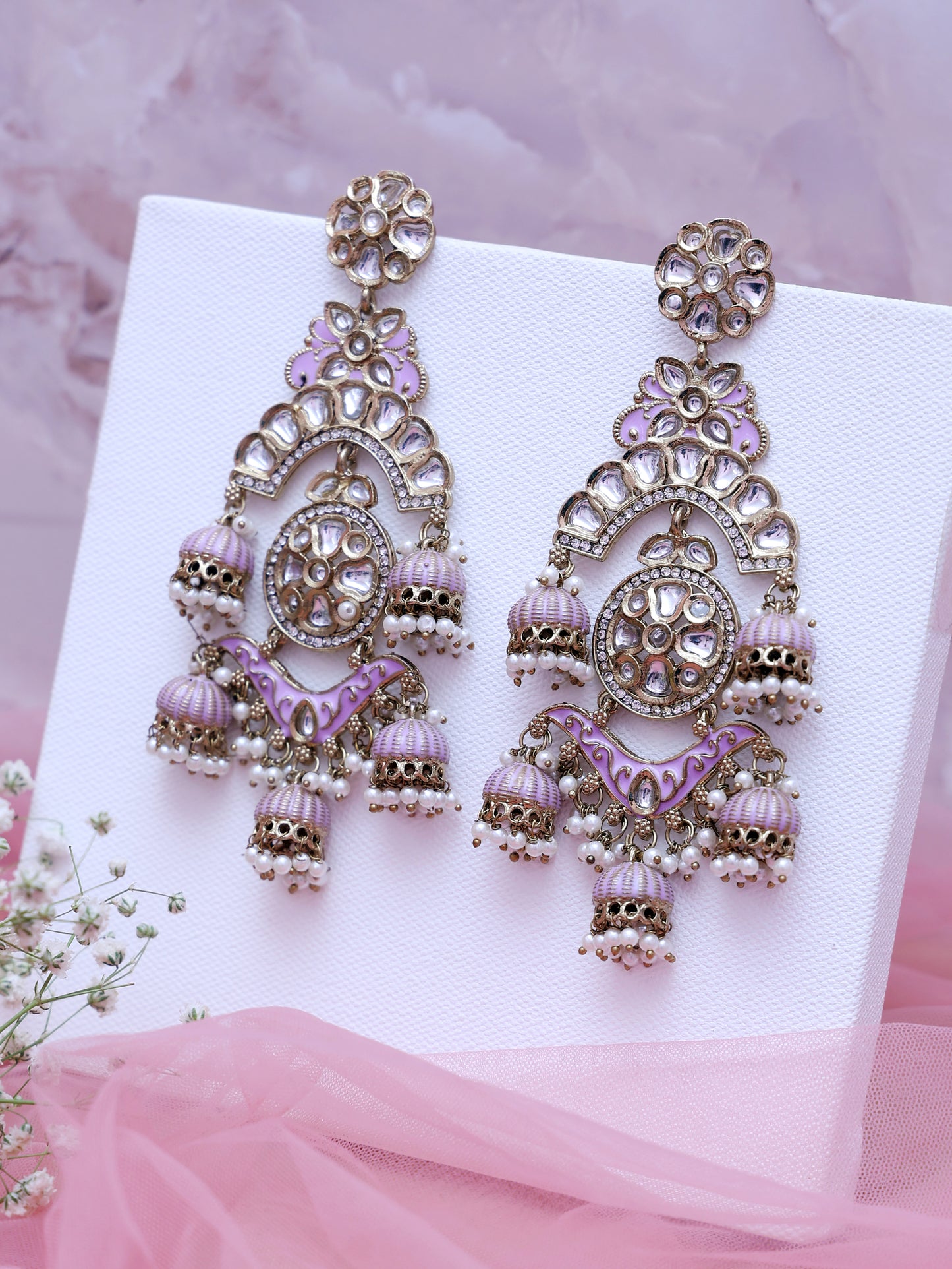 Lilac Vaagai Jhumkis