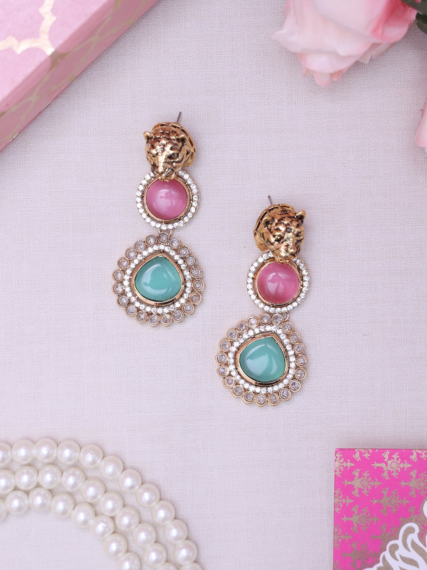 Multicolor Leo Designer Earrings