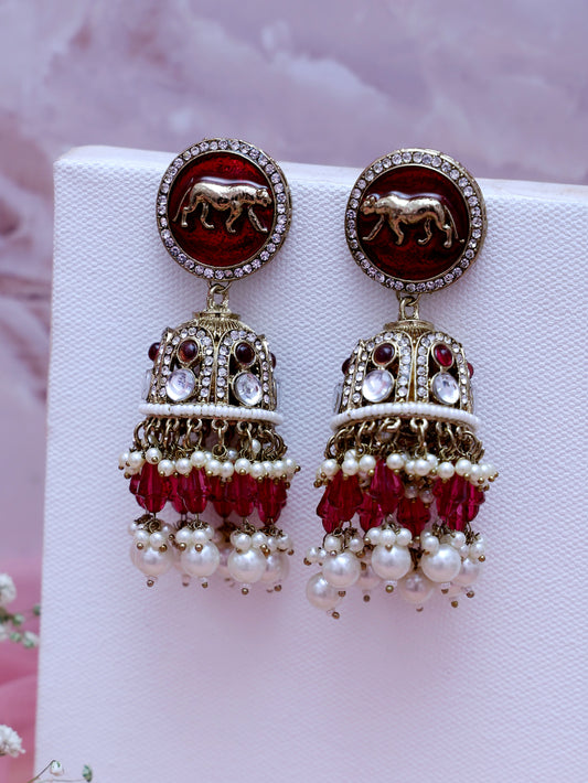 Red Sabyasachi Jhumkis