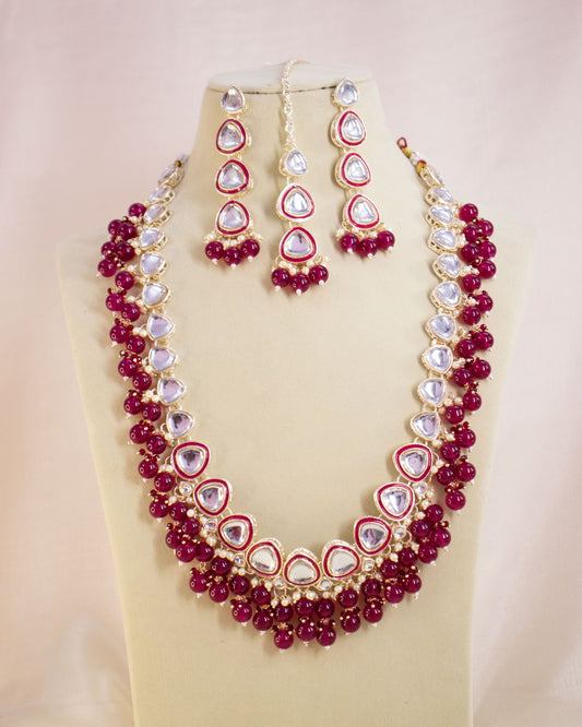 Red Ekanshi Necklace Set