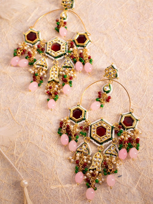 Pink Devki Designer Earrings