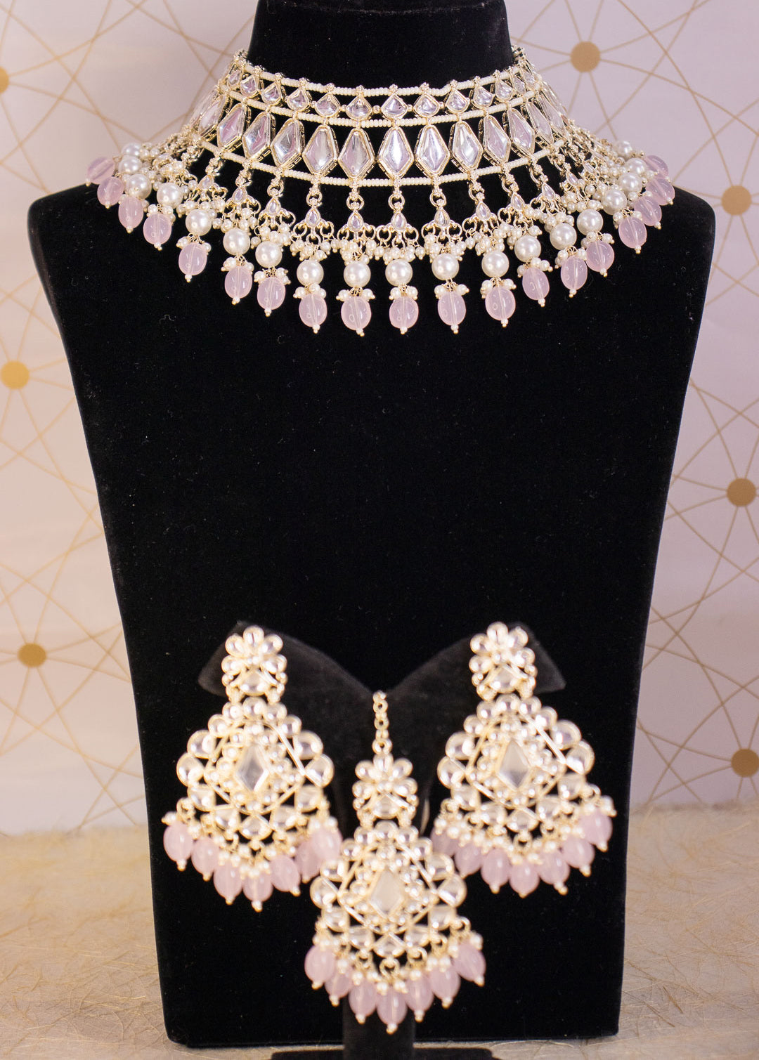 Baby Pink Shinika Necklace Set