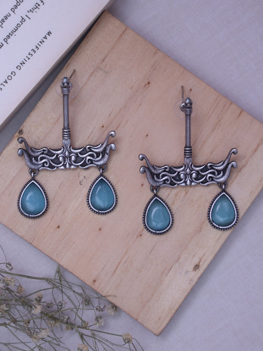 Turquoise Maryam Oxidised Earrings