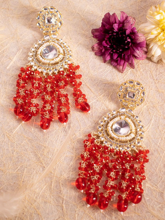 Red Fara Designer Earrings