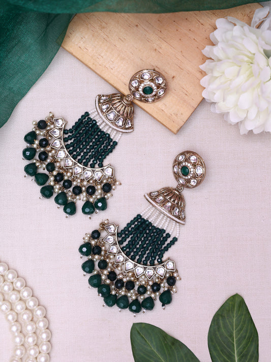 Emerald Green Baamini Designer Earrings