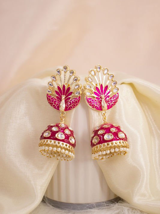 Pink Devaki Jhumkis