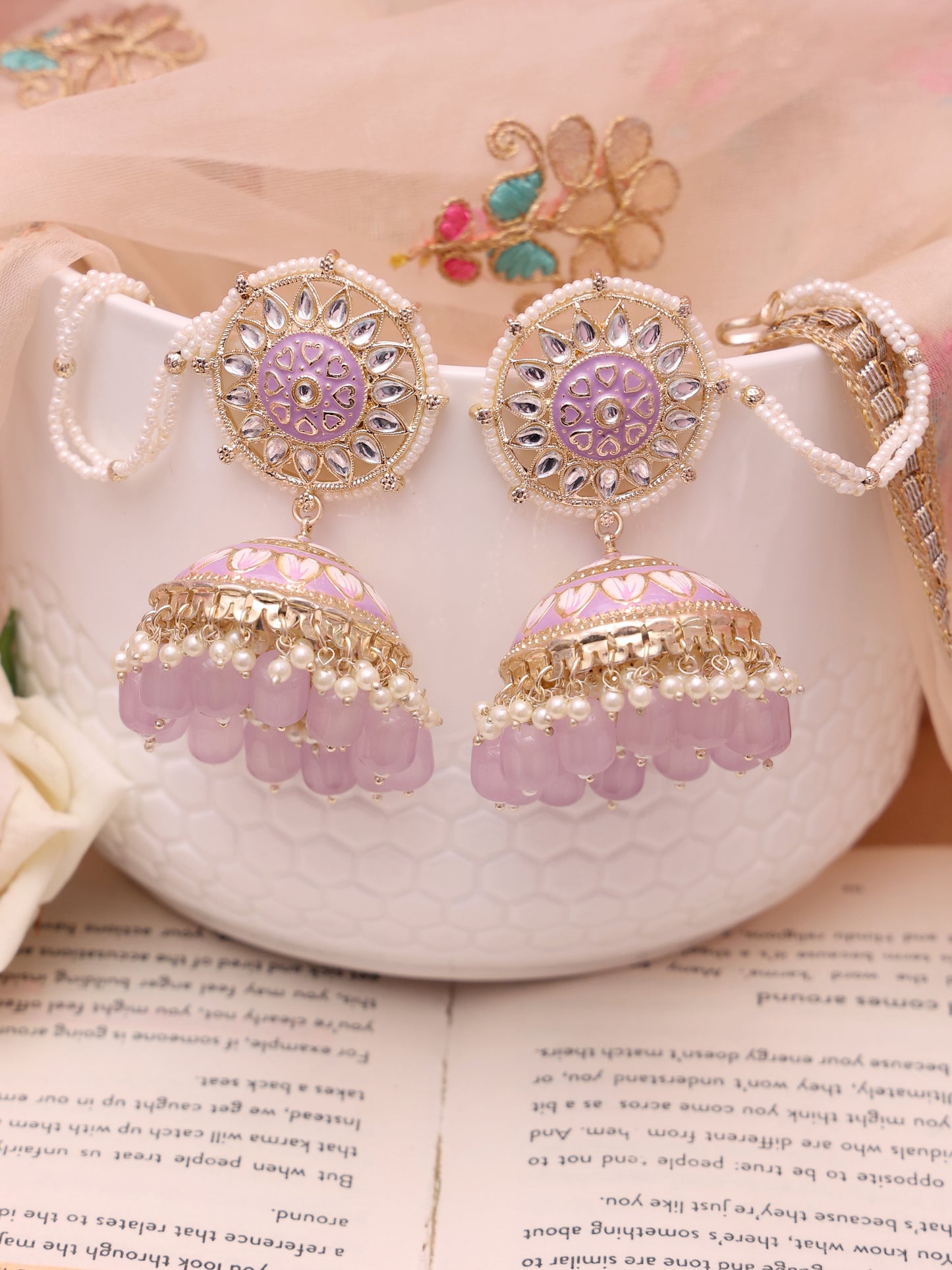 Lilac Gaurika Jhumkis