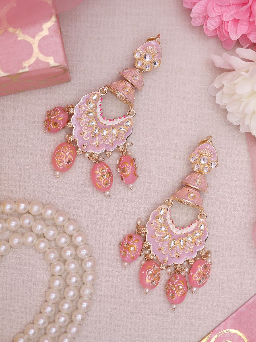 Baby Pink Rinky Designer Earrings