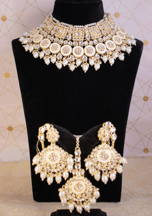 White Sejal Necklace Set