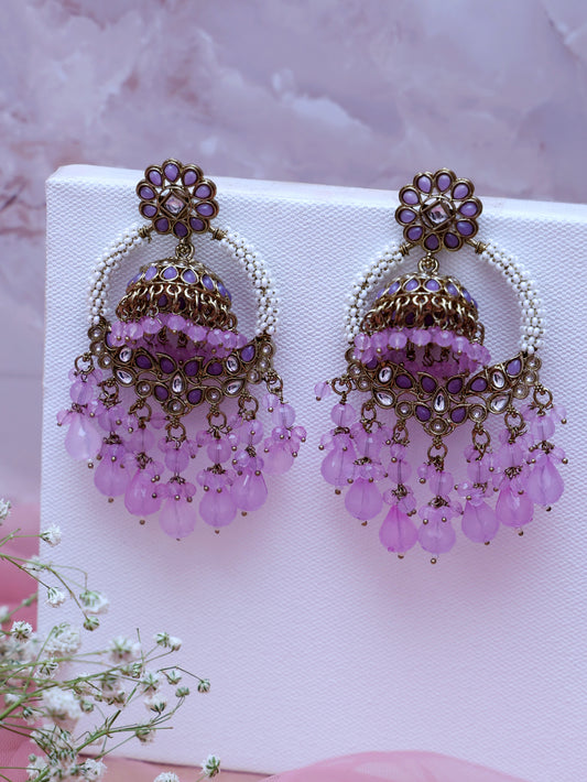 Lilac Yachana Jhumkis