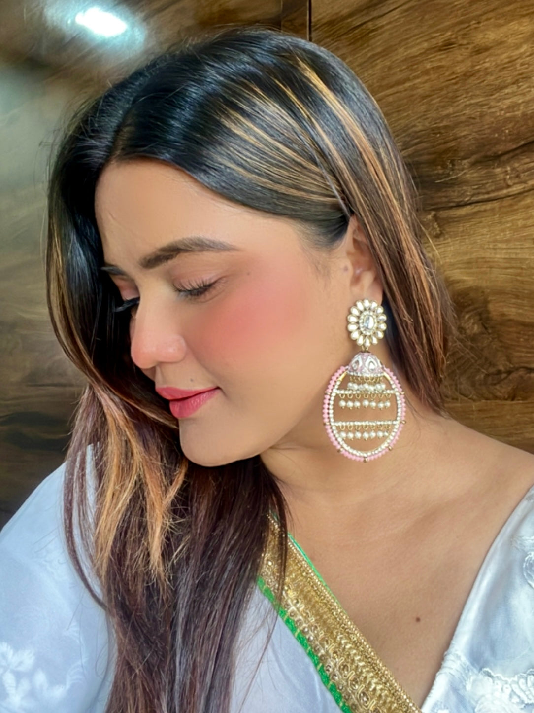 Pink Pahal Designer Earrings