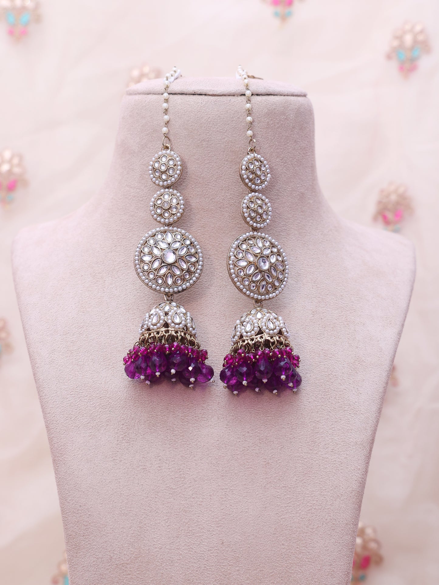 Purple Mehtab Jhumkis