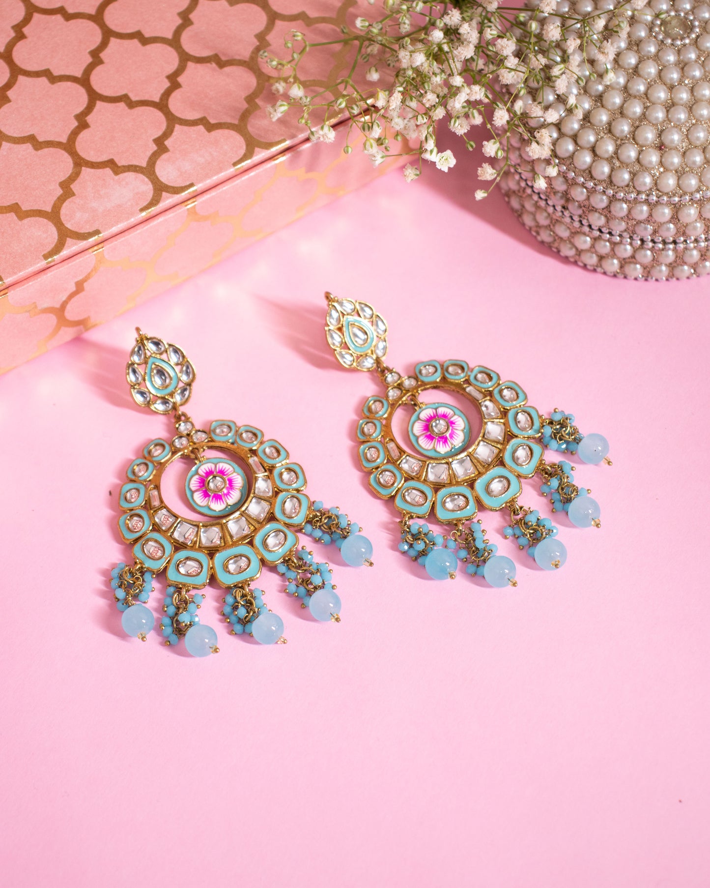 Turquoise Jalsa Designer Earrings