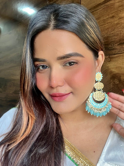 Turquoise Darika Chandbalis