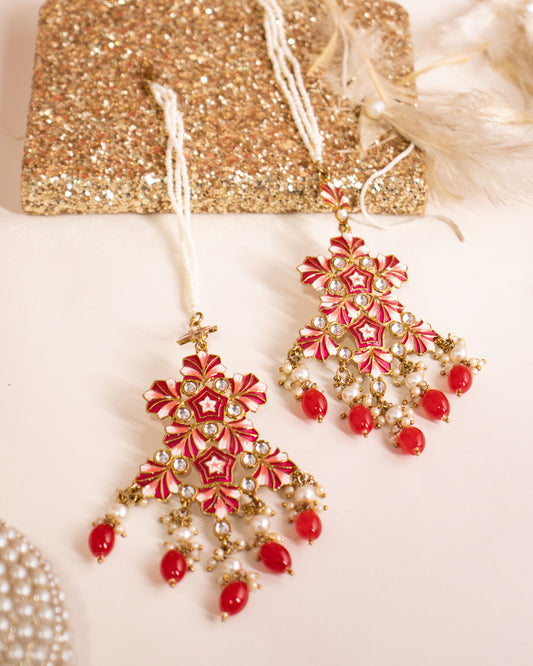 Red Shama Designer Earrings