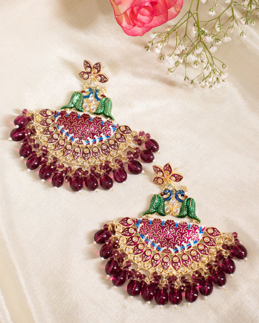 Wine Chhaya Designer Chandbalis