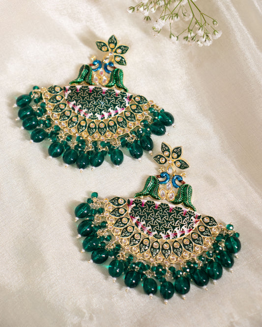 Green Chhaya Designer Chandbalis