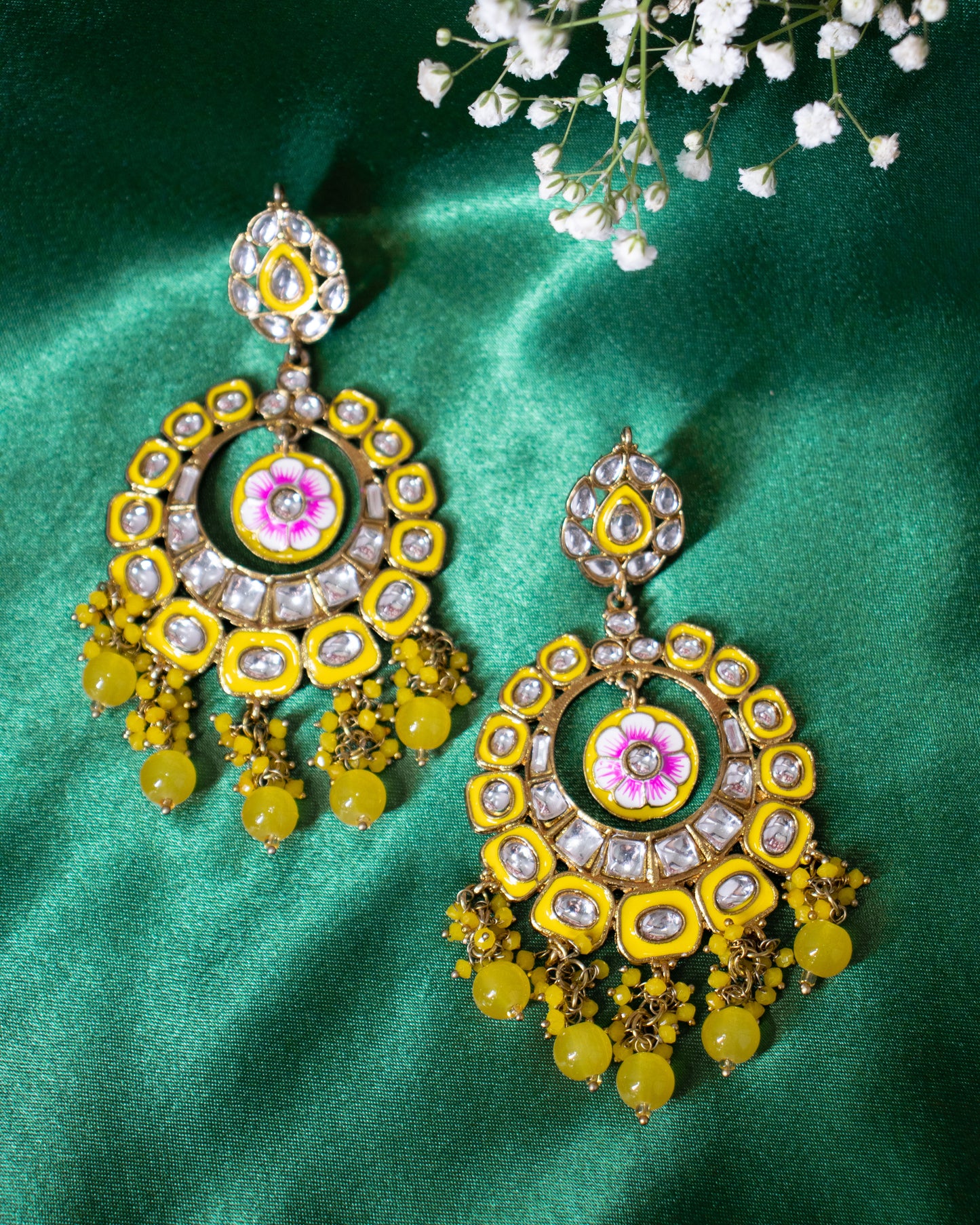 Yellow Jalsa Designer Earrings