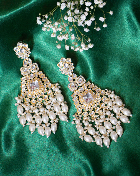 White Yami Designer Earrings