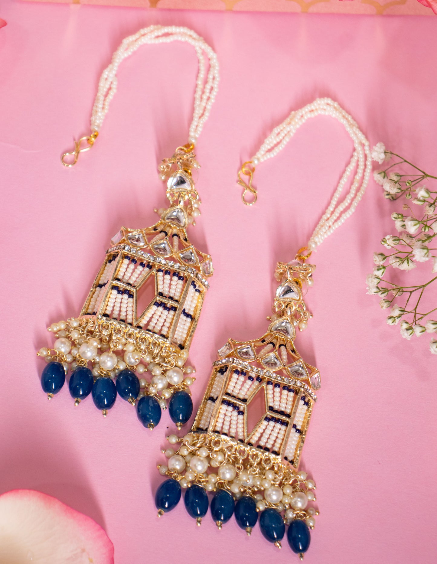 Navy Blue Rajasthani Jharoka Jhumkis