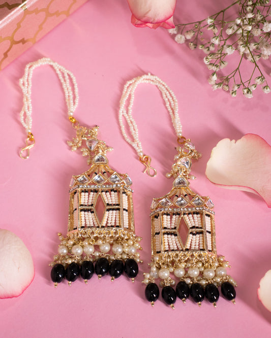 Black Rajasthani Jharoka Jhumkis