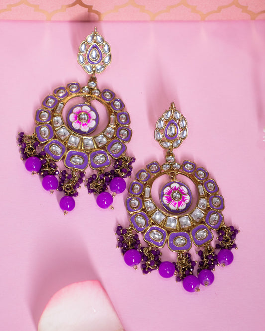 Purple Jalsa Designer Earrings