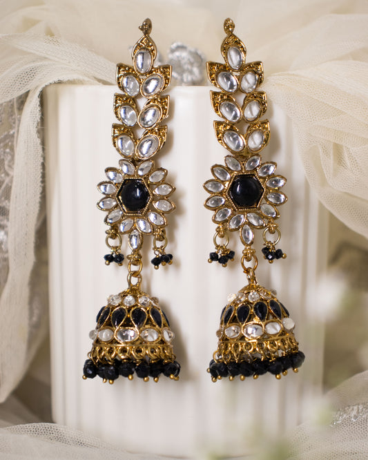 Black Manyata Designer Jhumkis