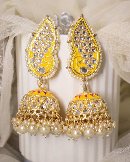 Yellow Avni Jhumkis